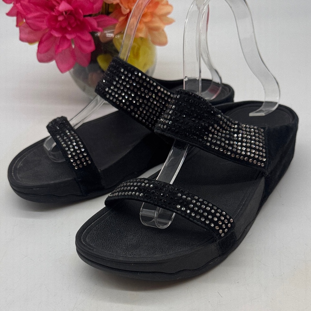 Fitflop Black Sandals with Sparkling Accents Size 8 BSN9401E